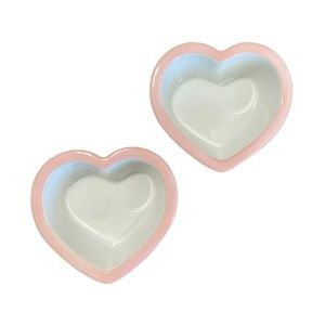 Cuisinart 2 Piece Pink Porcelain Heart 6 oz. Ramekin Set